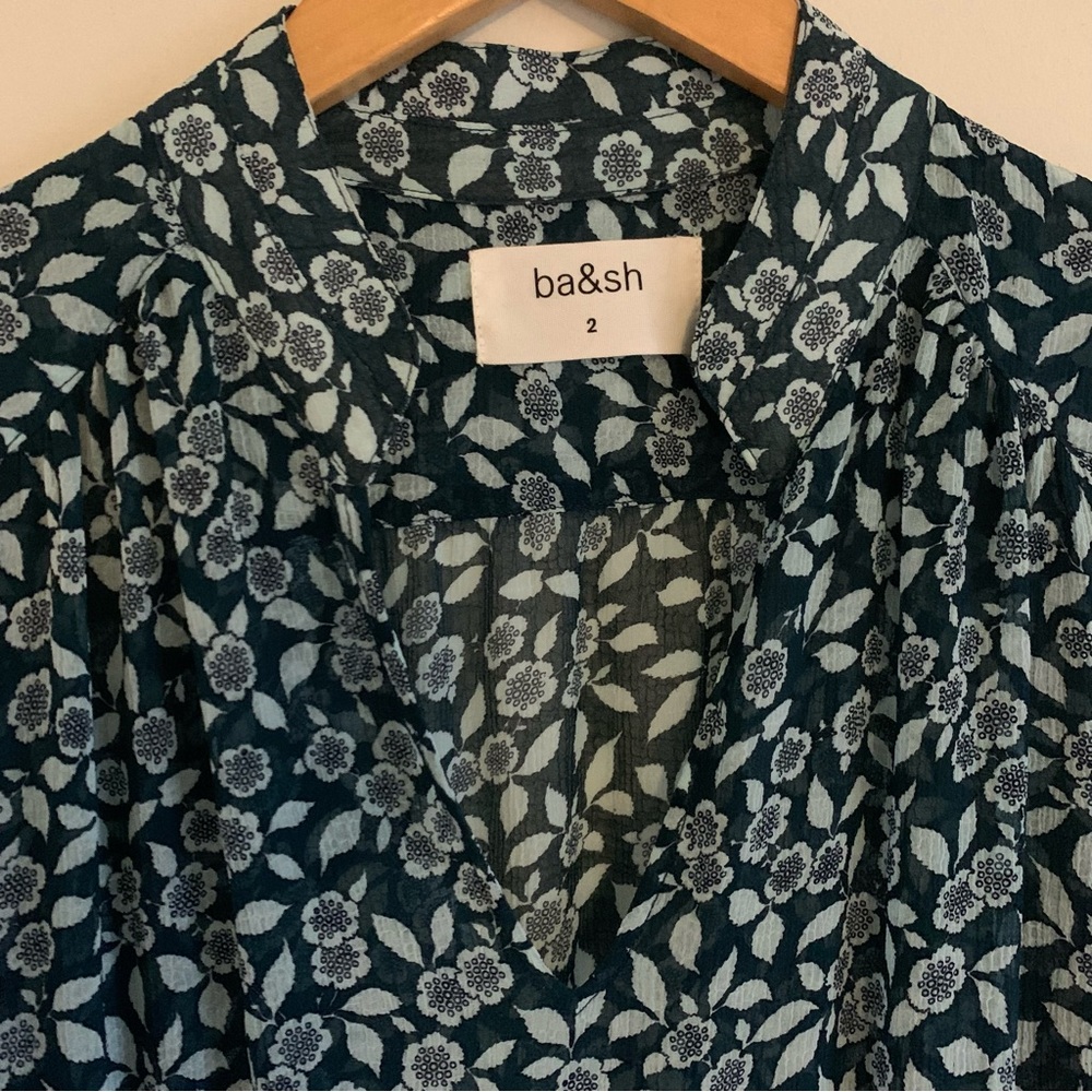 ba&sh Bonnie Bleupaon Blue Floral Midi Dress, Medium - Picture 5 of 16